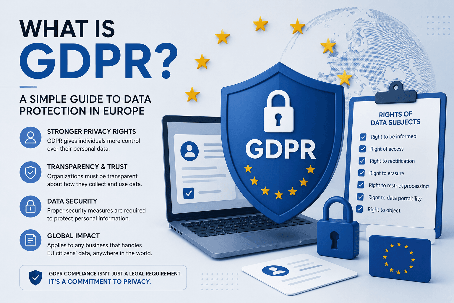 GDPR data protection and privacy concept illustration